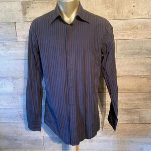 💥5/$25 Mexx men’s‎ black  striped button up shirt in size large